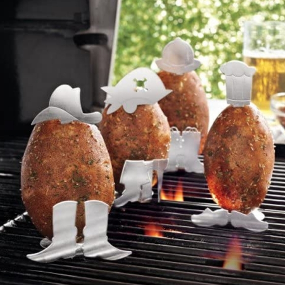 NWT Sur La Table Potato People. Stainless Steel BBQ accessory. Set of 4. Gift! - Picture 2 of 3